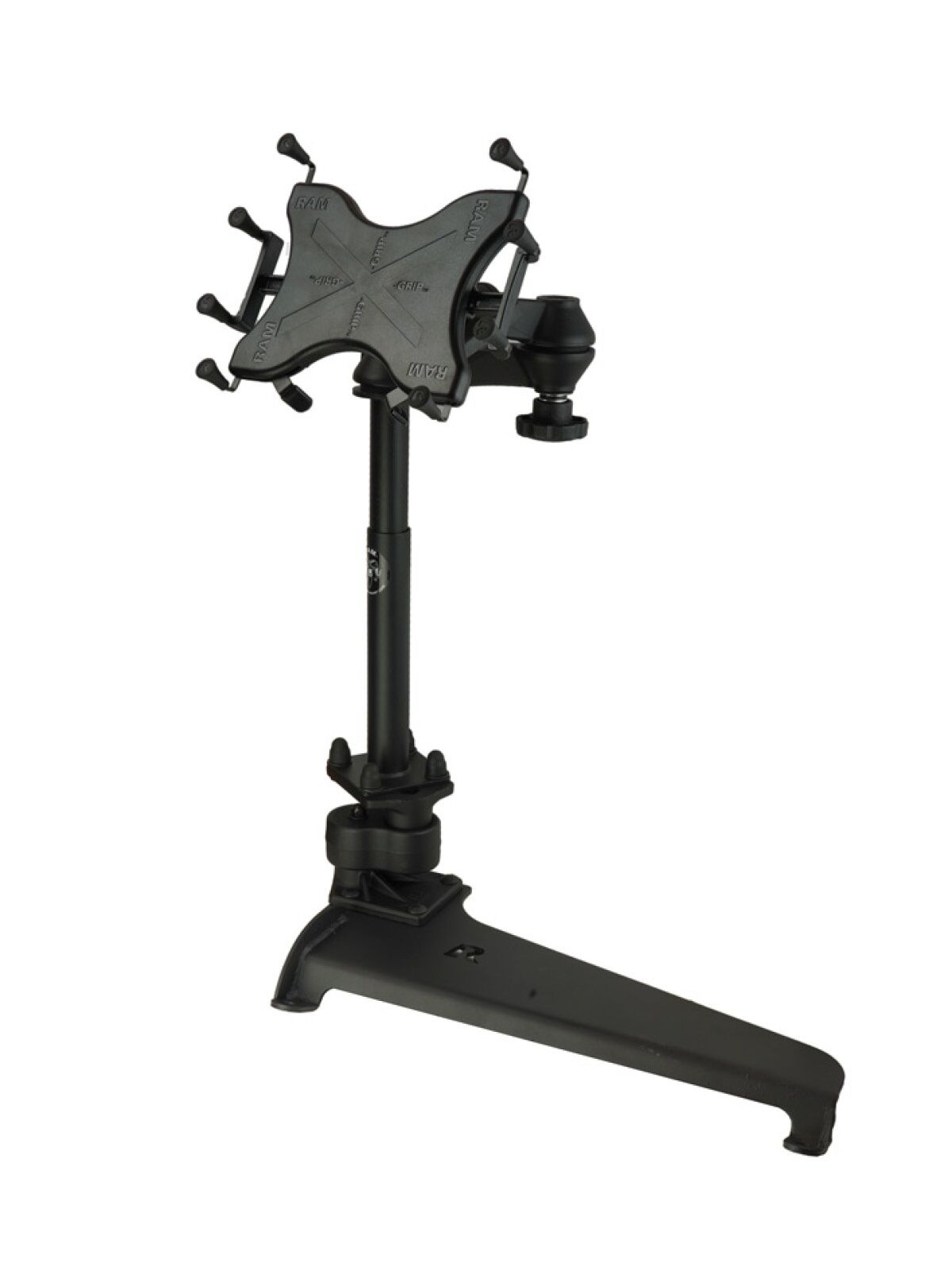 RAM Mounts Fahrzeug-Halterung für 12 Zoll Tablets - Universal Fahrzeug-Basis, Doppel-Schwenkarm, X-Grip Halteschale