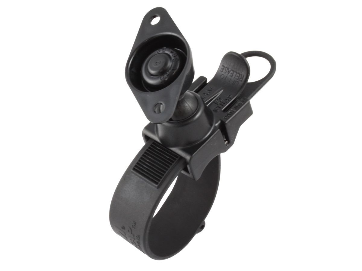 RAM Mounts EZ-Strap Lenkerbefestigung - Verbundstoff-Gehäuse, Gummiband, kurzer Arm, Diamond-Anbindung (Trapez), im Polybeutel