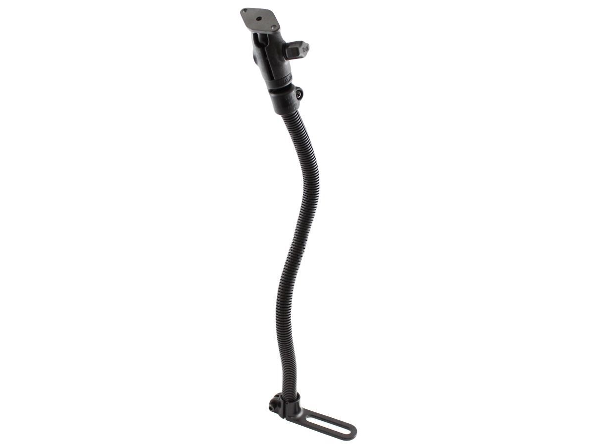 RAM Mounts Pod I Sitzschienen-Adapter mit Diamond-Anbindung (Trapez) - flexibler Stab (ca. 450 mm/18"), Diamond-Basisplatte (Trapez), B-Kugel (1 Zoll), im