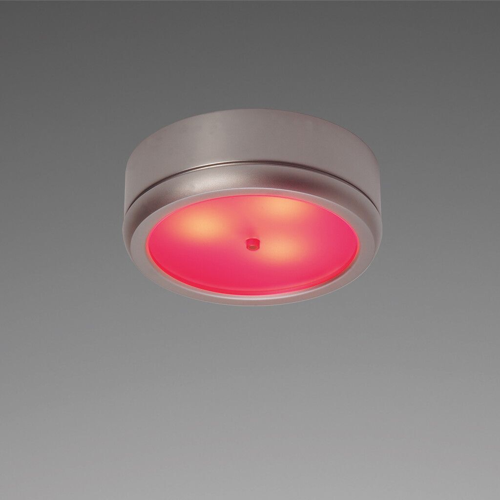 LED-Anbauleuchte D1-3 Master, chrom-matt, rot/warmweiß, 10-30V DC, max. 3 W, mit Dimmer