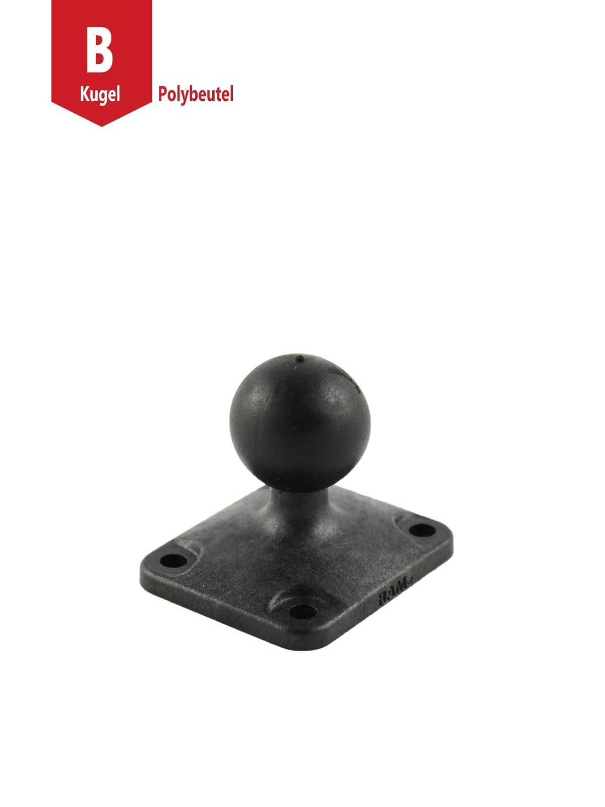RAM Mounts Verbundstoff-Basisplatte, rechteckig (2 x 1,7 Zoll) - B-Kugel (1 Zoll), im Polybeutel