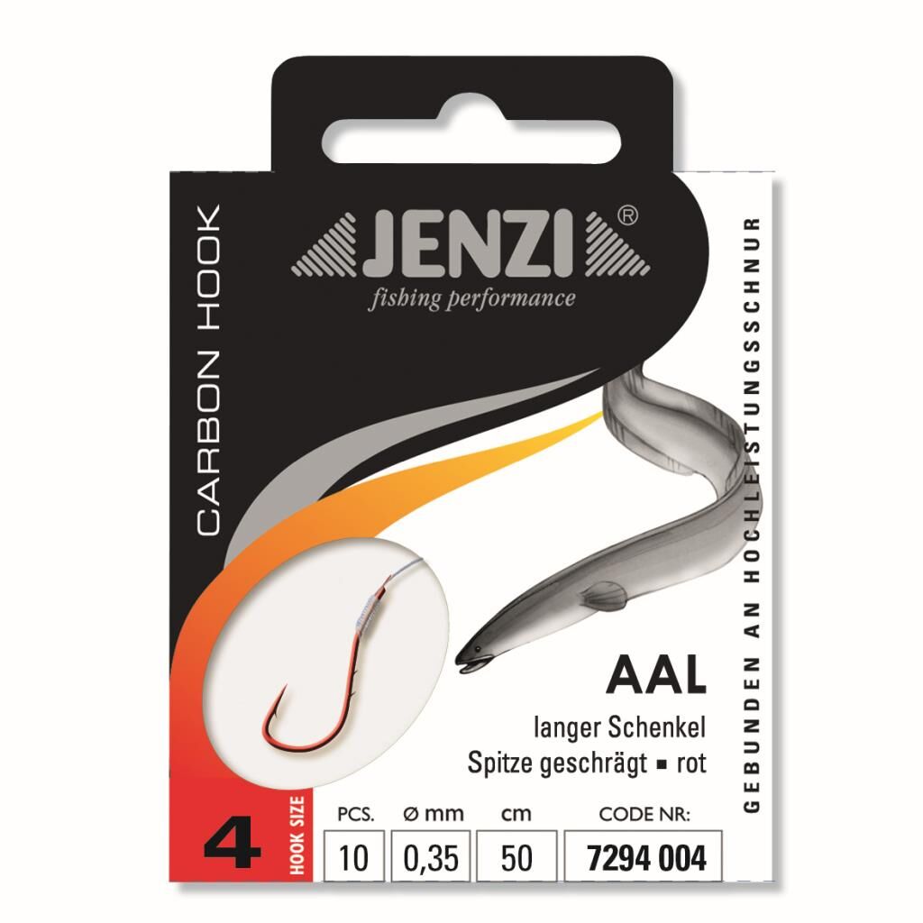 Jenzi Zielfisch-Haken, Aalhaken, Gebunden, Größe 4, 0,35 mm, 50 cm