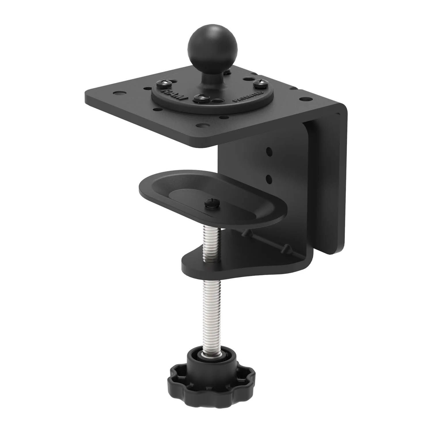 RAM Mounts Schraub-Klemme mit runder B-Kugel (1 Zoll) Basisplatte - Klemmbereich 0-101,6 mm, 4-Loch AMPS