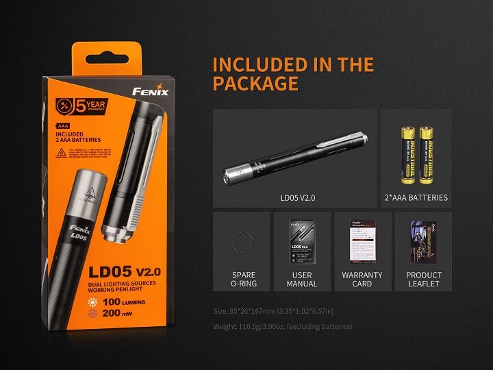 Fenix LD05 V2.0 LED Taschenlampe