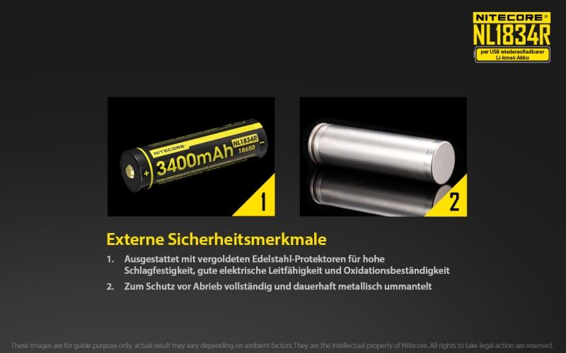 Nitecore Li-Ion Akku Typ 18650 - 3400mAh - NL1834R