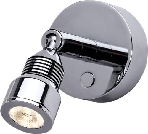 LED-Anbauleuchte R5, chrom-glanz, max. 3 W, 10-30V DC, warmweiß, 44°, mit Dimmer
