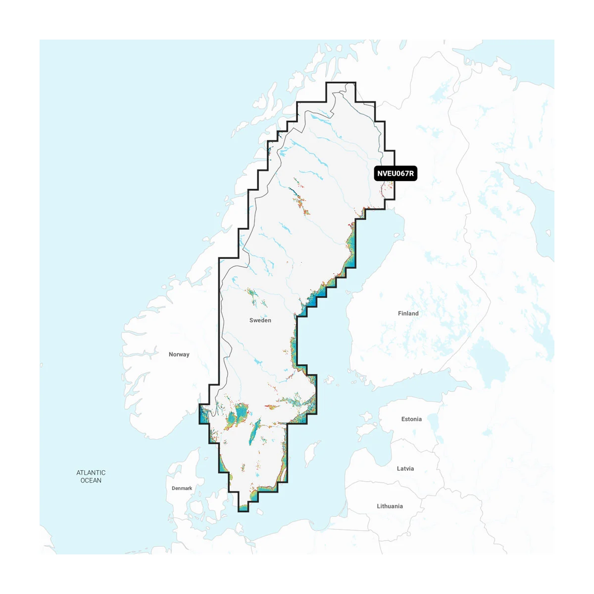 Garmin Navionics Vision+ NVEU067R Schweden, Seen & Flüsse Seekarten für Binnengewässer