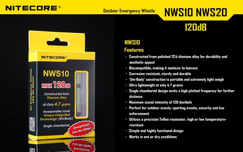 Nitecore Notsignal Pfeife - eine Kammer