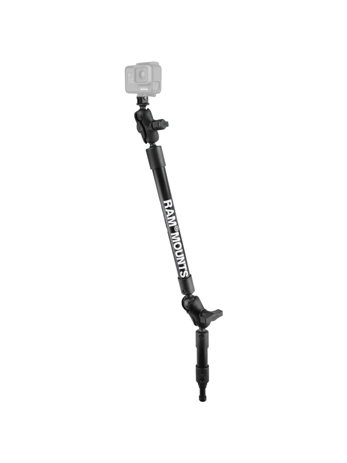 RAM Mounts Verlängerungsarm für GoPro-Kameras mit Spline Post Adapter - Gesamtlänge ca. 675 mm, Endstücke mit Kugel, 2x kurze Verbindungsarme, GoPro-A