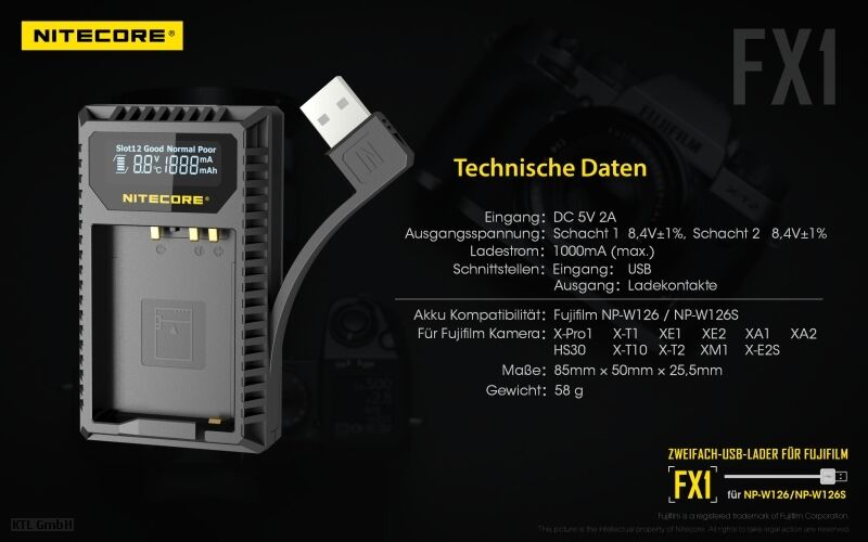 Nitecore FX1 - für Fuji Cameras