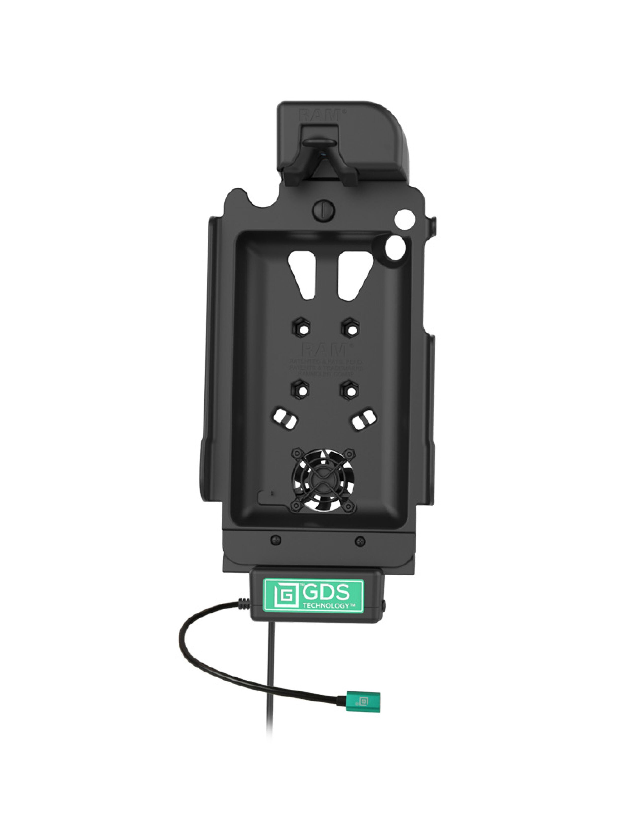 RAM Mounts GDS Cool-Dock Halteschale (Schnappverschluss) für Samsung Tab A 8.4 - in IntelliSkin Next Gen Schutzhülle - Mit Lüfter - USB-C-Anschluss