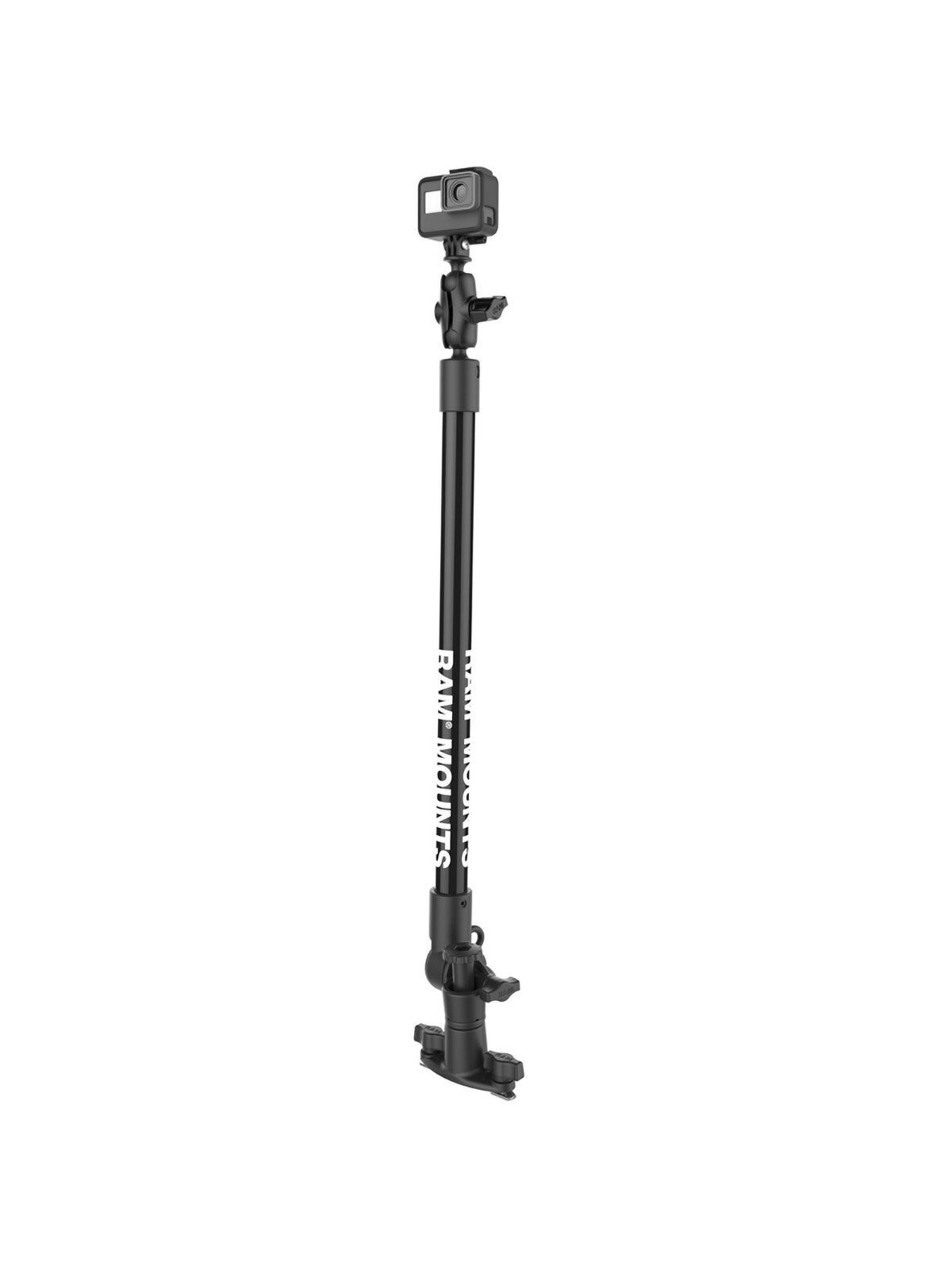 RAM Mounts Tough-Pole GoPro Kamerahalterung für Tough-Track Schienen - B-Kugel (1 Zoll), Gesamtlänge ca. 600 mm, Doppel T-Slot Basis
