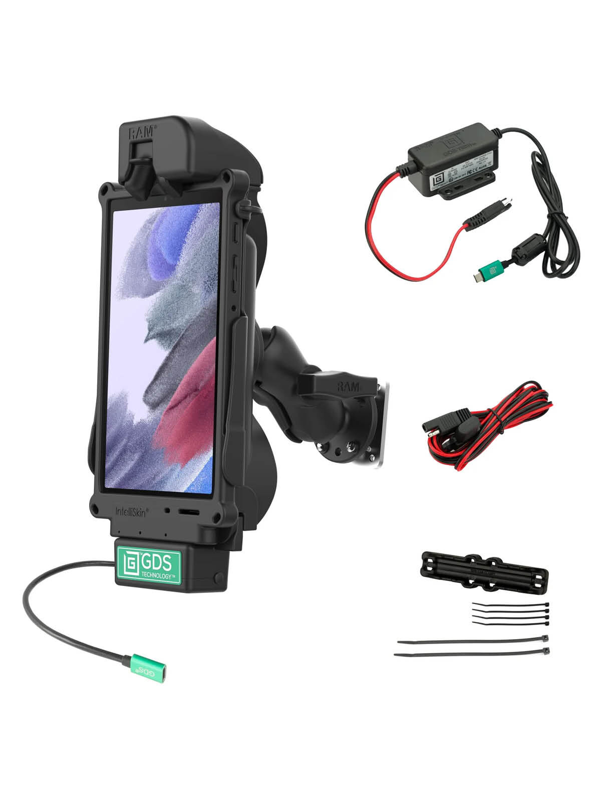 RAM Mounts GDS Fahrzeug-Ladestation für Samsung Tab A7 Lite (8.7“) & A9 in IntelliSkin Schutzhülle - USB-C-Anschluss