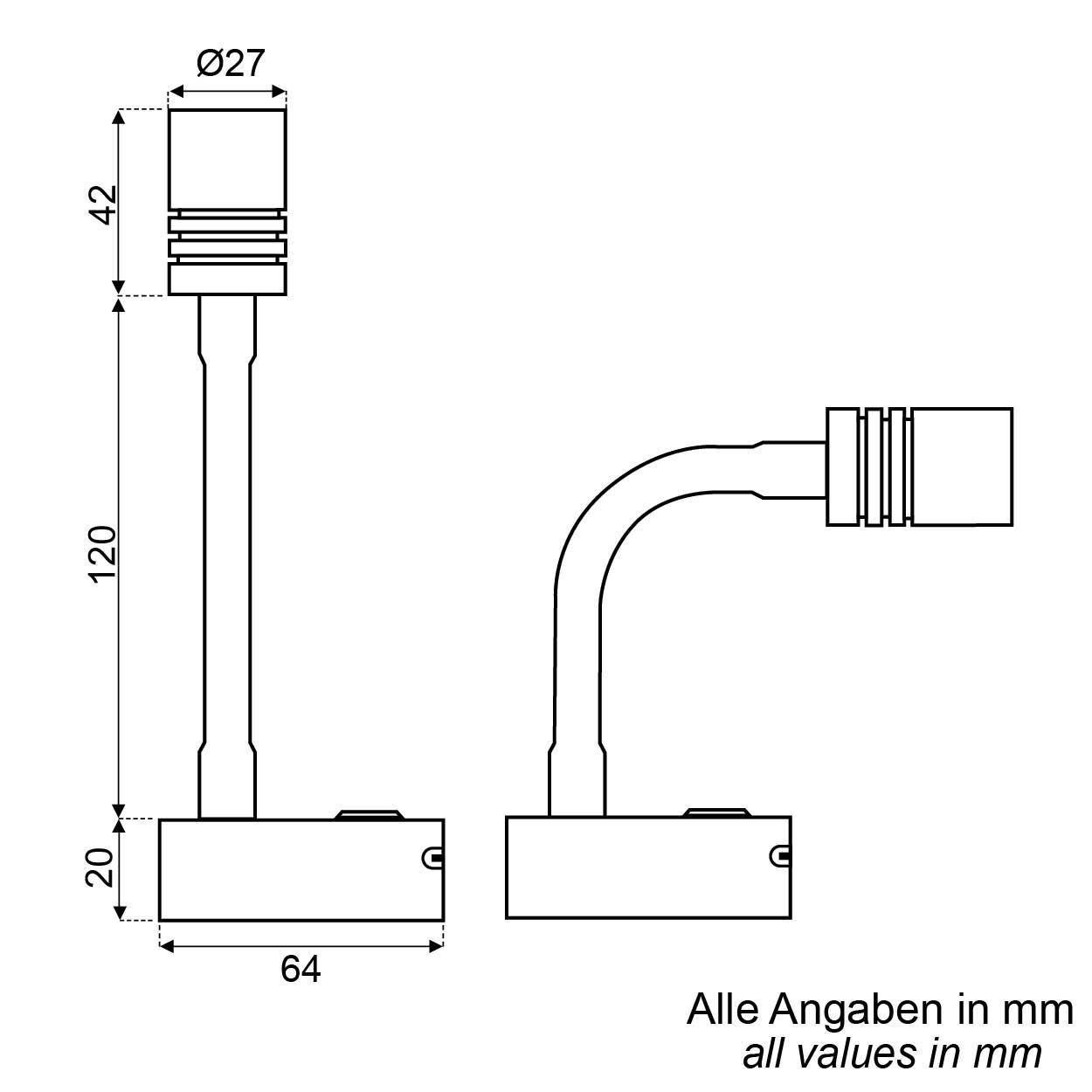 Talamex LED Wandleuchte Apollo 10-30V dimmbar mit USB-C Fastcharge