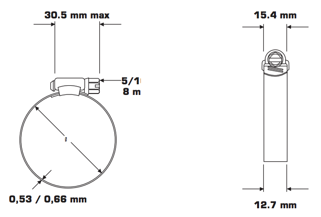 Tridon_Typ_HAS_Abmessungen Tridon HAS Schlauchschelle Abmessungen