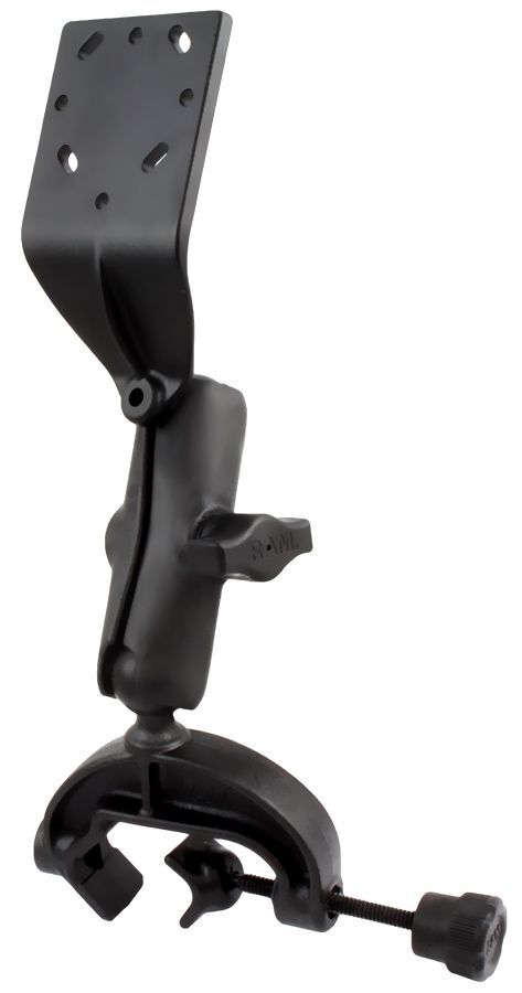 RAM Mounts Verbundstoff-Klammer für Rohre/Stangen - mittlerer Aluminium-Verbindungsarm, gebogene Aluminium-Adapterplatte, B-Kugel (1 Zoll), im Polybeu