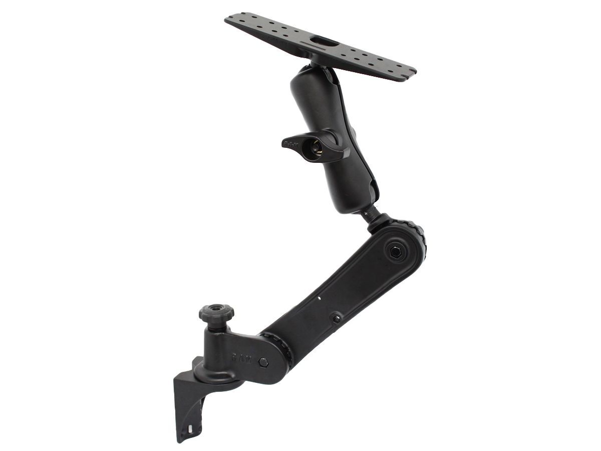 RAM Mounts Schwenkarm mit Universalplatte - Vertikal-Basis, Ratchet-System, mittlerer Verbindungsarm, Universal-Platte (76,2 x 279,4 mm), D-Kugel (2,2