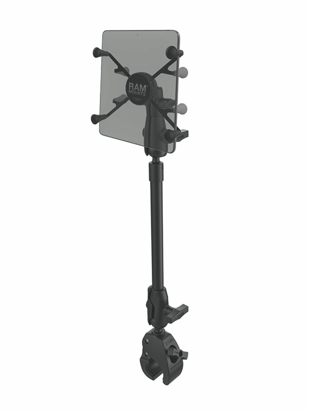 RAM Mounts X-Grip Rohr-Halterung für 7-8 Zoll Tablets - Runde Basisplatte - B- & C Kugel Verbindungsarm - RAM 9 Zoll Rohr (ca. 229 mm Länge) - Große Tough-Claw - B- & C-Kugel (1 & 1,5 Zoll) - Gesamtlänge ca. 660 mm