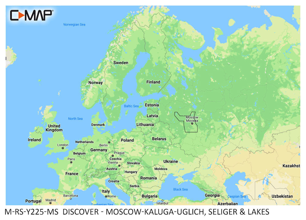C-MAP DISCOVER:  M-RS-Y225-MS  Moscow-Kaluga-Uglich, Seliger & Lakes