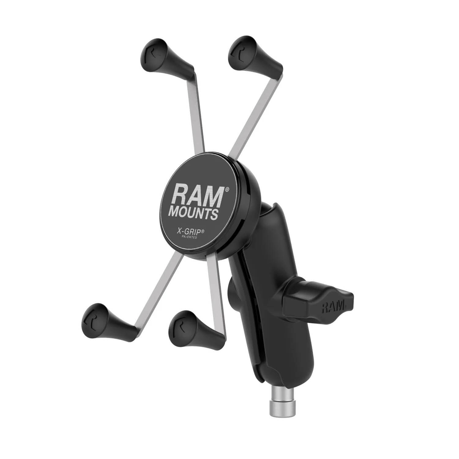RAM Mounts X-Grip Motorrad-Halterung für Smartphones - Bis 114,3 mm Breite - Mittlerer Verbindungsarm - Kugel für Lenkerkopf mit M8-Schrauben - B-Kugel (1 Zoll) - Schrauben-Set