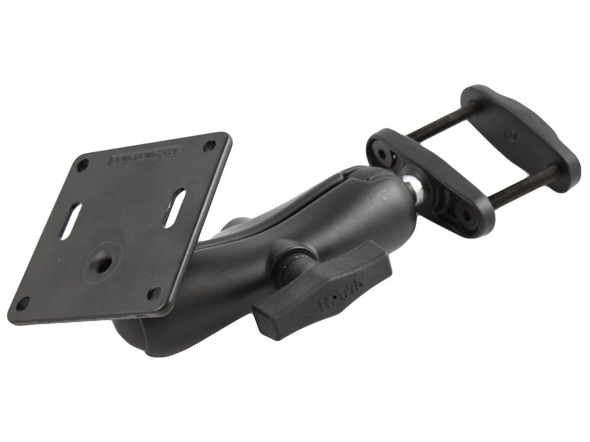 RAM Mounts Schraubklemmen-Set - Schraubklemme (bis 50,8 mm Breite), mittlerer Verbindungsarm, VESA-Platte (75x75 Lochraster), C-Kugel (1,5 Zoll), im P