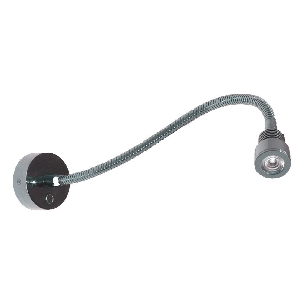 LED-Flexleuchte 01HV, 300mm, chrom-glanz, max. 2,7 W, 230V AC, warmweiß, 25°, mit Dimmer