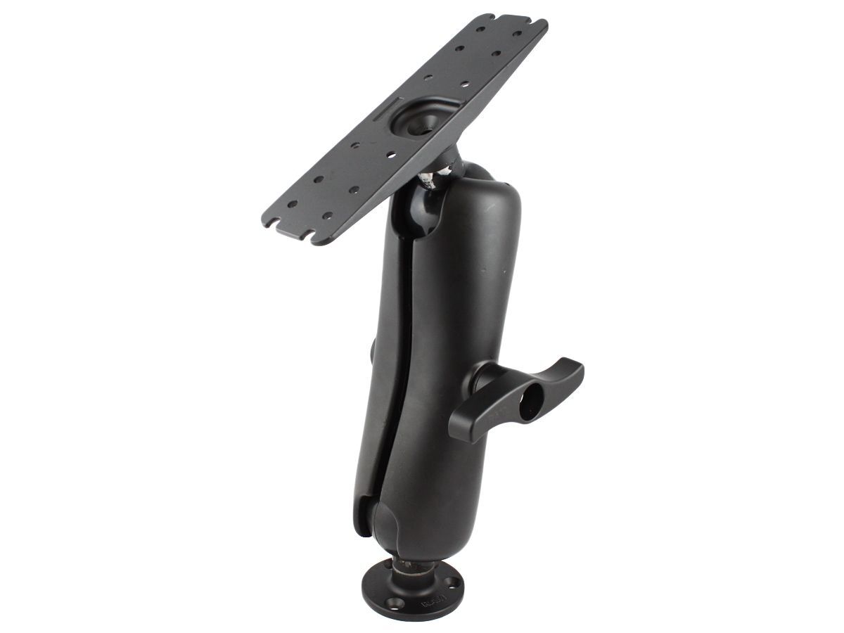 RAM Mounts Aufbau-Set - runde Basisplatte (95,3 mm Durchmesser), mittlerer Verbindungsarm (ca. 320 mm), Adapterplatte (76,2 x 279,4 mm), E-Kugel (3,38