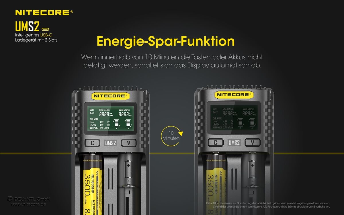 Nitecore UMS2 USB-Schnell-Ladegerät