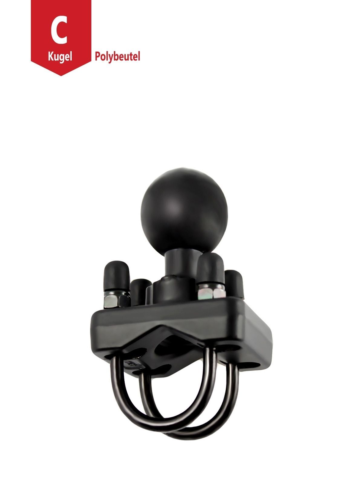 RAM Mounts Doppel-Rohr-Klemme - C-Kugel (1,5 Zoll), Durchmesser 25,4-31,8 mm