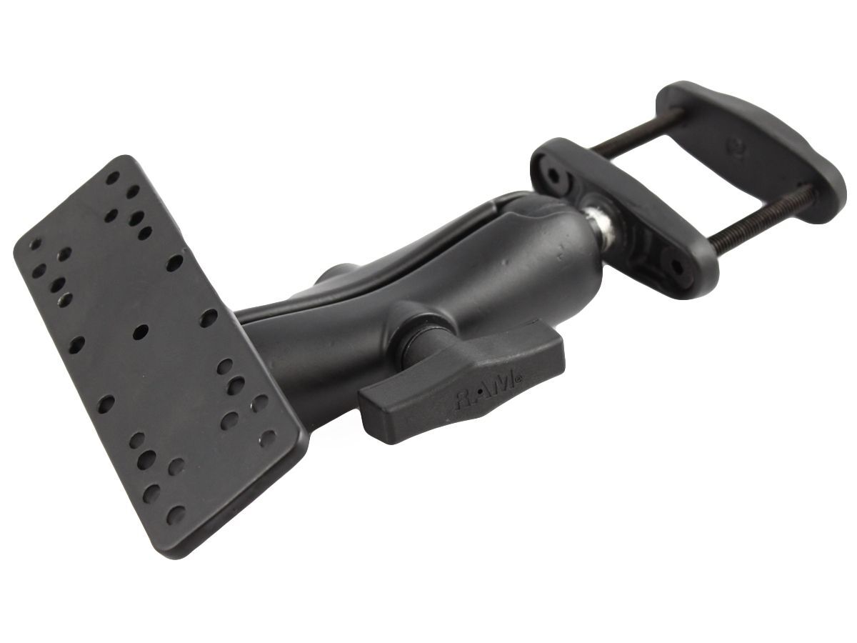 RAM Mounts Schraubklemmen-Set - Schraubklemme (bis 50,8 mm Breite), mittlerer Verbindungsarm, Universalplatte (div. Lochraster), C-Kugel (1,5 Zoll), i