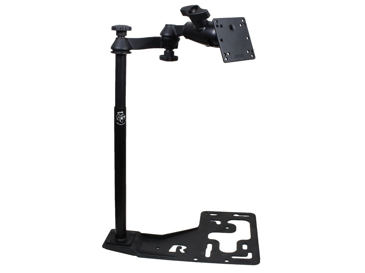 RAM Mounts Universal Schwenkarm-Halterung mit VESA-Platte für LKWs - Fahrzeug-Basis, Doppel-Schwenkarm, VESA-Platte (4x 75 mm u. 4x 100 mm Lochraster)
