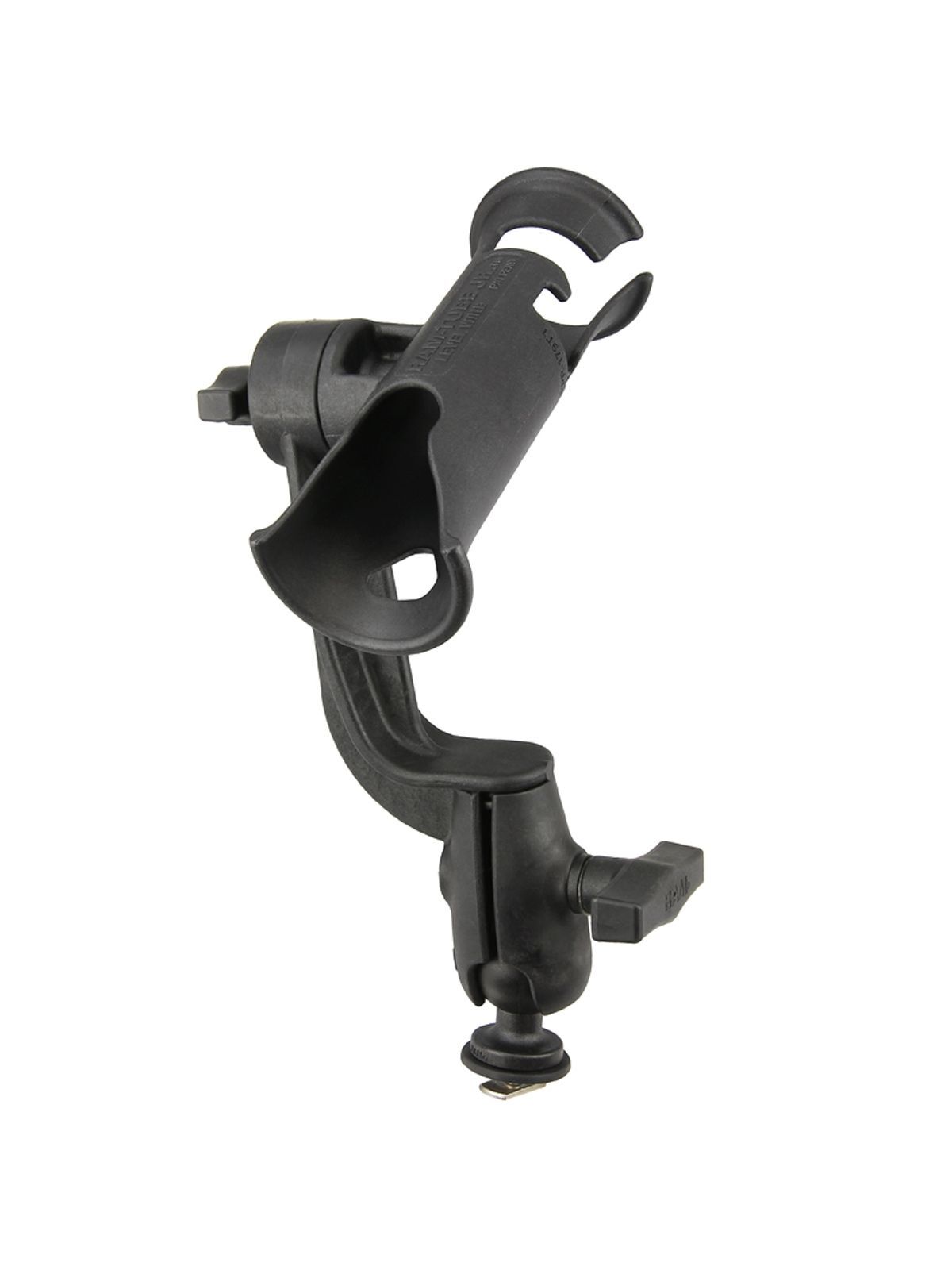 RAM Mounts Verbundstoff-Angelrutenhalter Tube Jr. mit Tough-Track Anbindung (T-Slot) - Ratchet-System, C-Kugel (1,5 Zoll), im Polybeutel