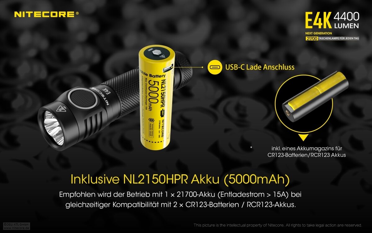 Nitecore E4K - 4400 Lumen