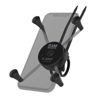 RAM Mounts X-Grip Lenker-Halterung mit Kabelbinder für Smartphones - Bis 114,3 mm Breite - Durchmesser von 12,07 mm bis 42,67 mm
