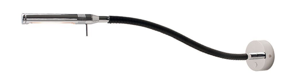 LED-Flexleuchte 07HV, 500mm, Leder schwarz, chrom-glanz, warmweiß, 230V AC, max. 3 W, mit Dimmer