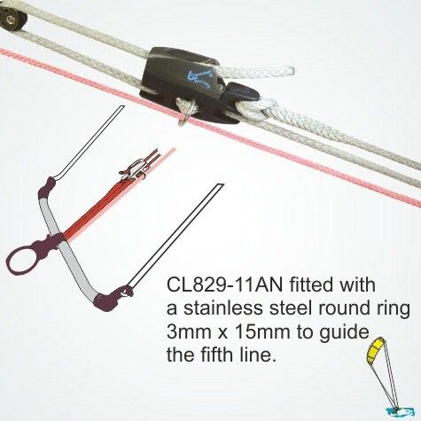 cl829-kitesurfing_1 Clamcleat Clamcleat CL829-11AN Aero-Alu mit CL211MKII 4-6mmClamcleat Kite Surf Klemme CL829-11