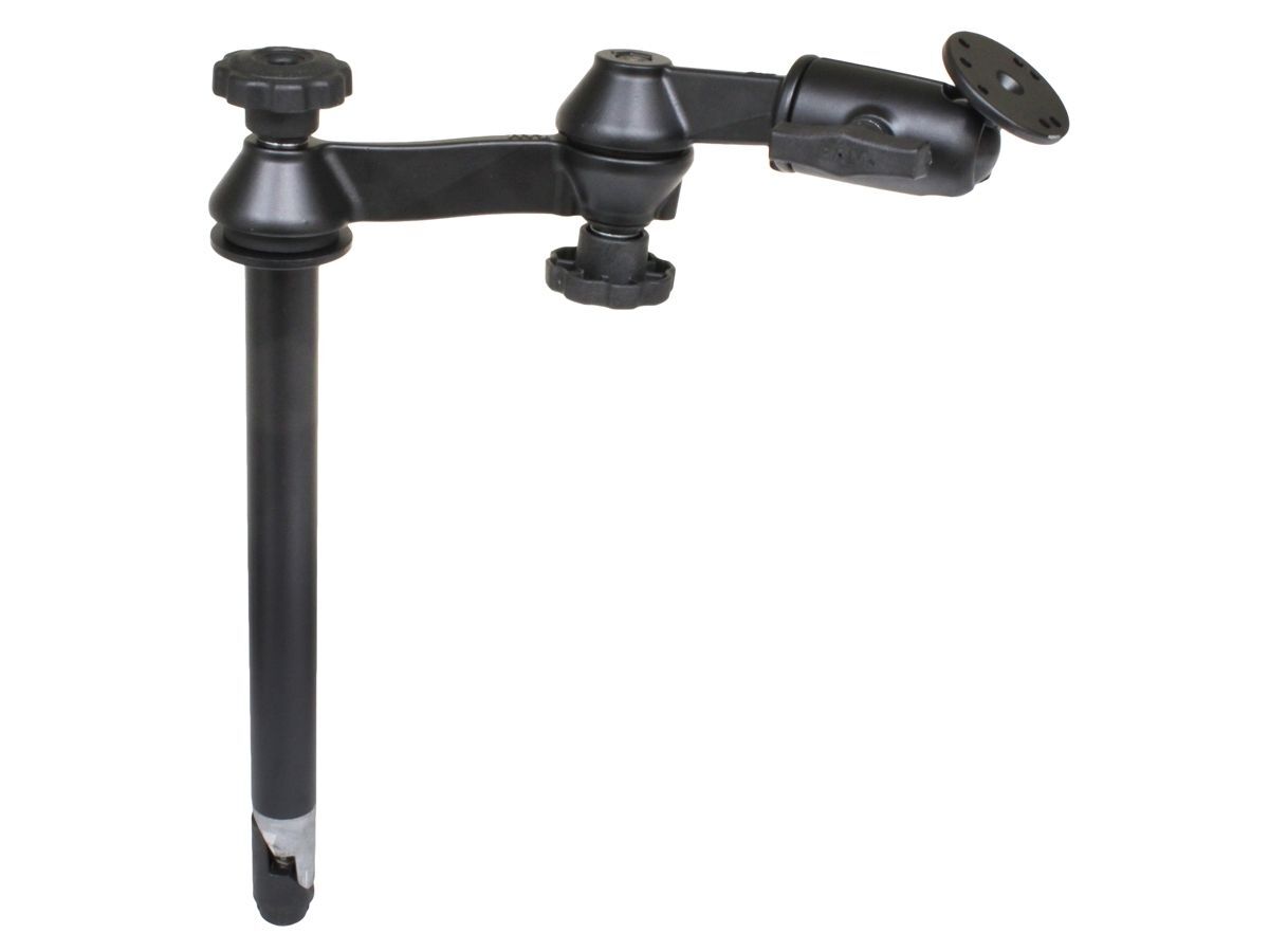 RAM Mounts Doppel-Schwenkarm mit Tele-Pole (ca. 300 mm) - Octagon-Verbindungsarm, runde Basisplatte (AMPS), C-Kugel (1,5 Zoll)