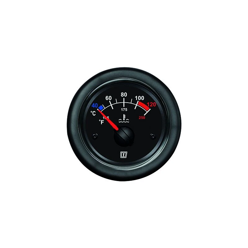 Vetus Temperaturanzeige, schwarz, 12/24 Volt