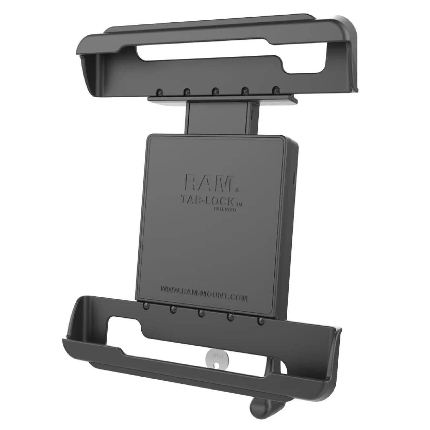 RAM Mounts Tab-Lock (abschließbar) Universal Halteschale für Panasonic Toughpad FZ-A1 und 9 -10 Zoll Tablets (mit /ohne Schutzhülle) - AMPS-Aufnahme, Schrauben-Set