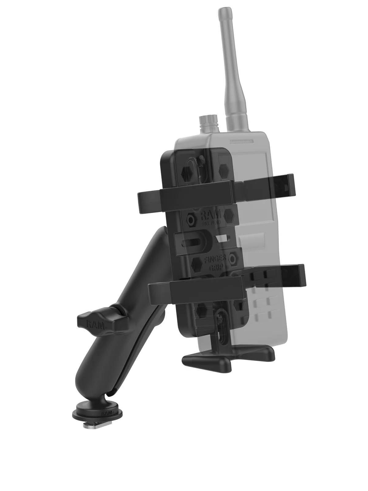 RAM Mounts Set mit Finger Grip Universal-Halteschale - B-Kugel (1 Zoll), Track-Ball, langer Verbindungsarm